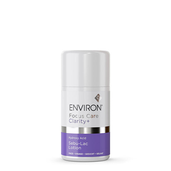 Environ Focus Care Clarity Hydroxy Acid Sebu-Lac Lotion bottle for acne-prone, oily, and problematic skin types.